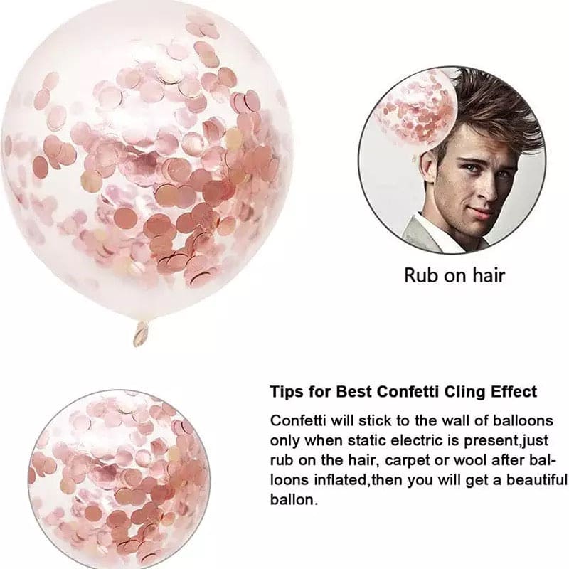Set Of 5 Confetti Balloons, Decorative Confetti Balloons, Set Of 5 Confetti Balloons, Decorative Confetti Balloons,